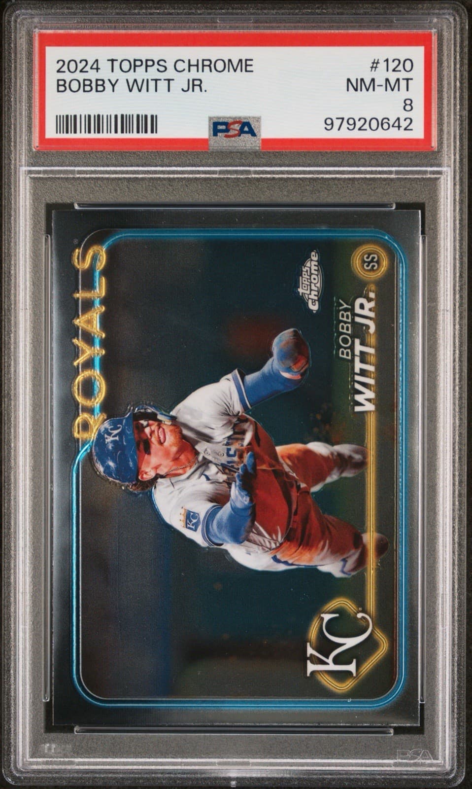 2024 Topps Chrome - Bobby Witt Jr. #120. PSA 8.