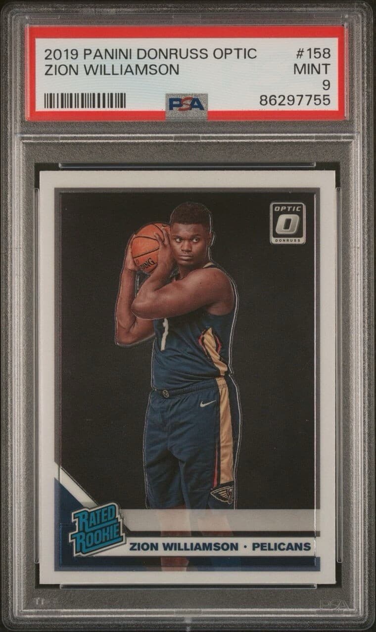 2019-20 Panini Donruss Optic - Rated Rookie #158 Zion Williamson (RC). PSA 9.