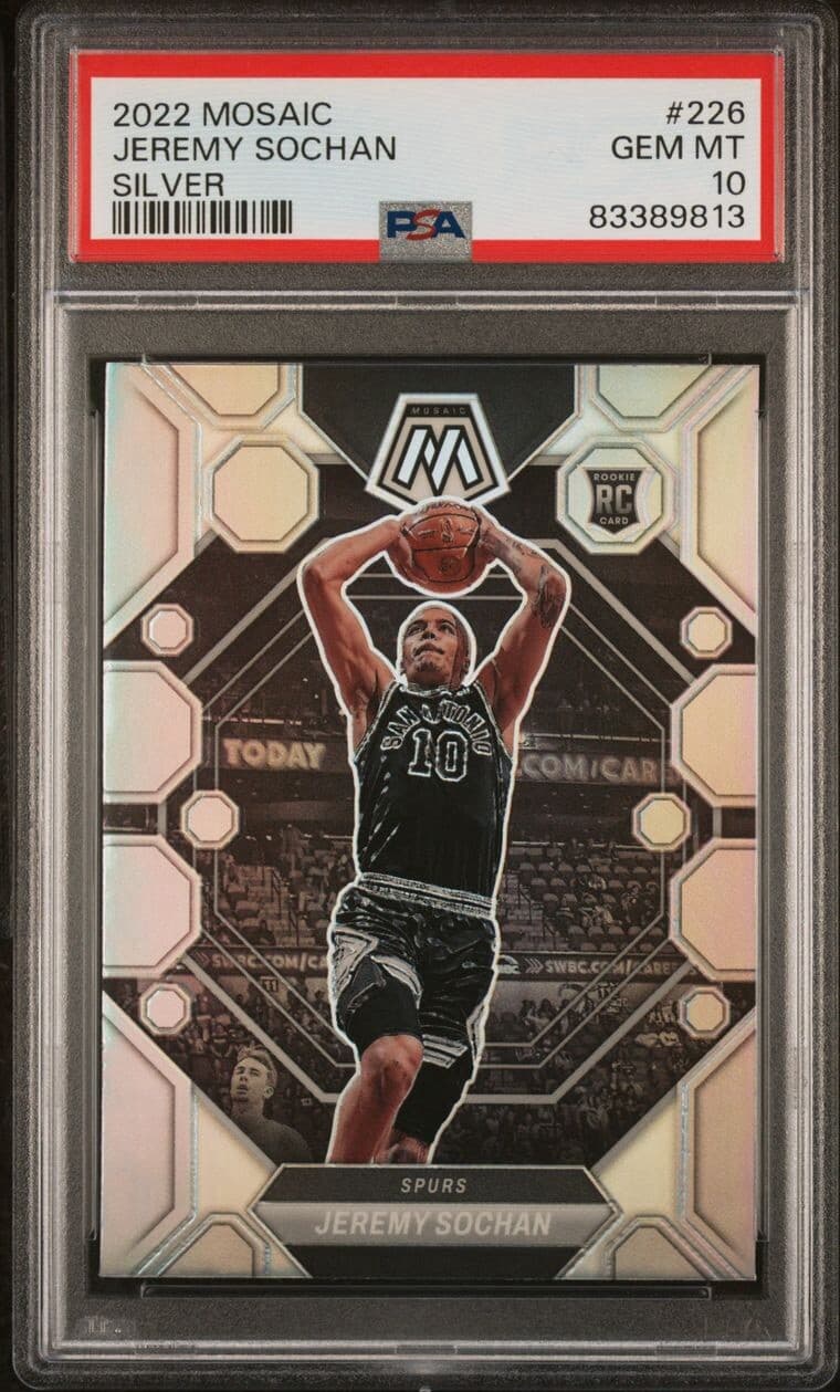 2022 - 23 Mosaic Jeremy Sochan Silver (RC). PSA 10. Pop 4