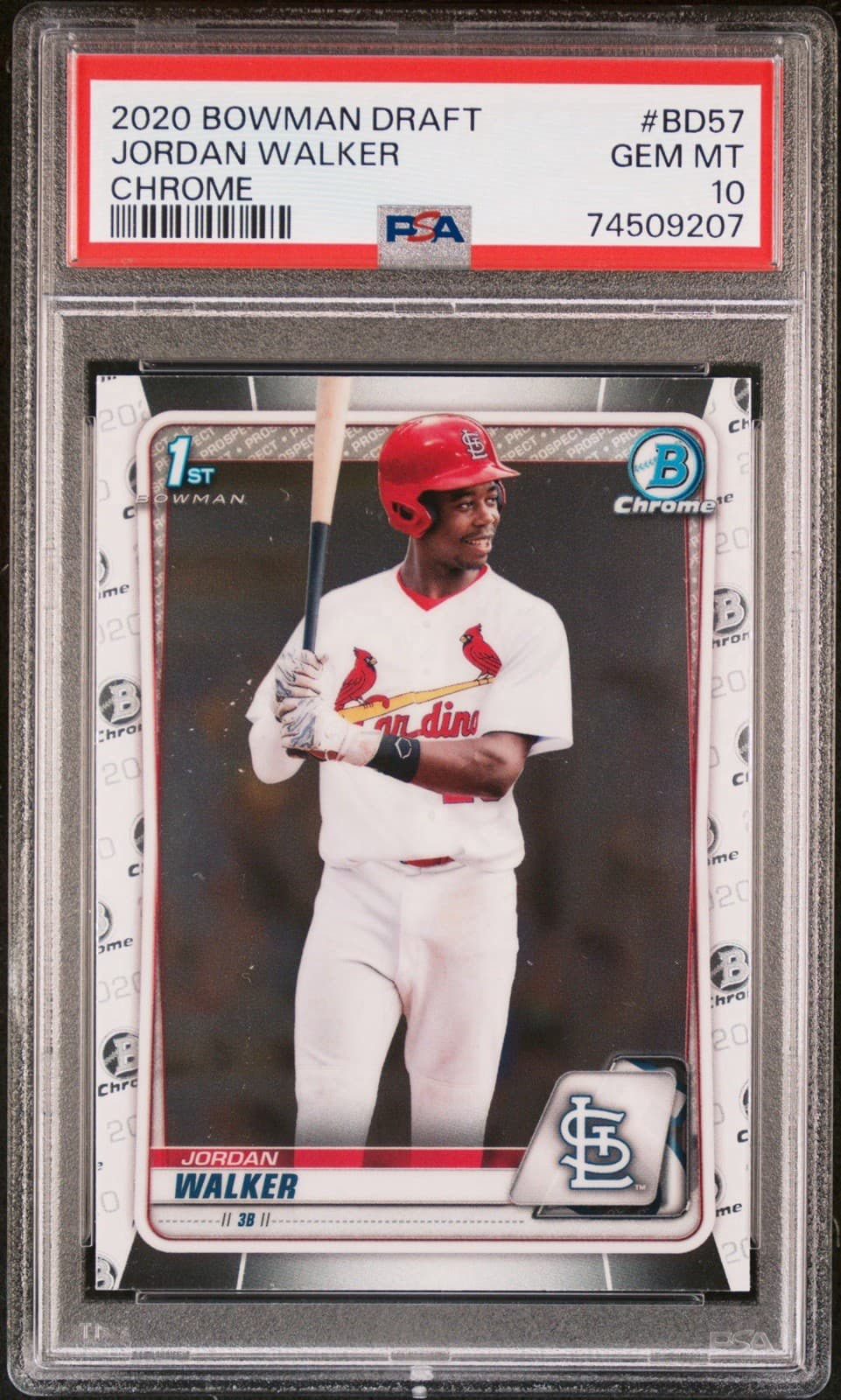 2020 Bowman Draft - Chrome Jordan Walker #BD-57 (RC). PSA 10 GEM MT.