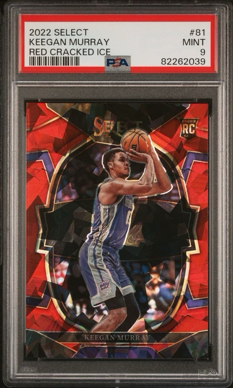 2022 Select Keegan Murray Red Cracked Ice #81 PSA 9 MINT Rookie RC
