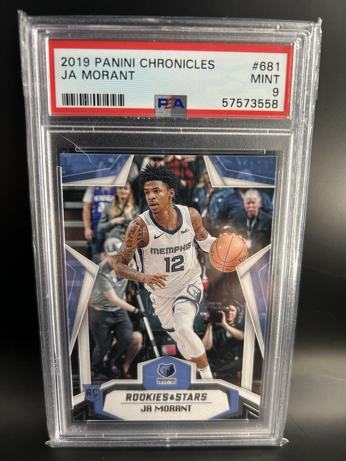 2019-20 Panini Chronicles - Rookies and Stars #681 Ja Morant (RC). PSA 9.