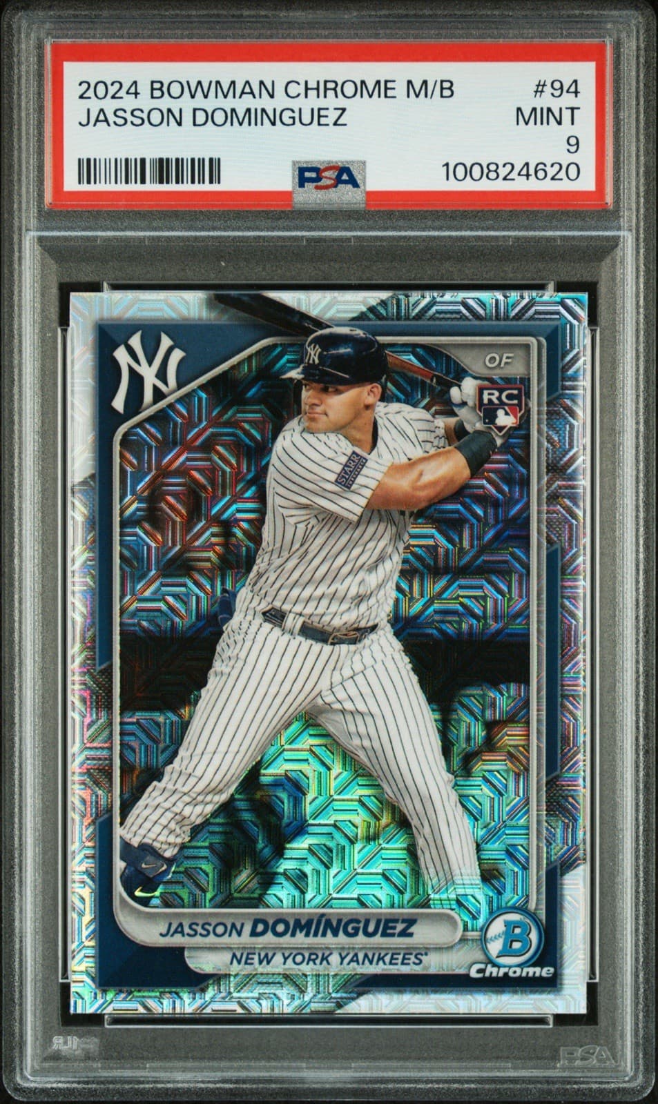 2024 Bowman Chrome - Jasson Dominguez #94 Mojo Refractor (RC). PSA 9 Mint.