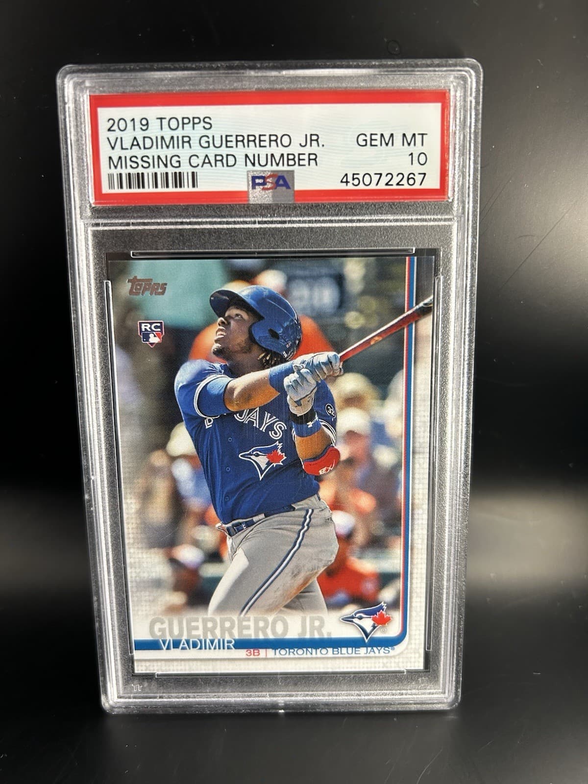 2019 Topps - Vladimir Guerrero Jr. (RC) - Missing Card Number. PSA 10!