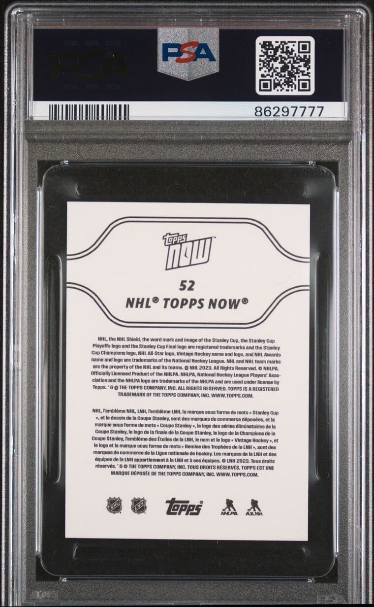 2023 Topps Now NHL Conner Bedard Sticker #52 PSA 10 Rookie RC