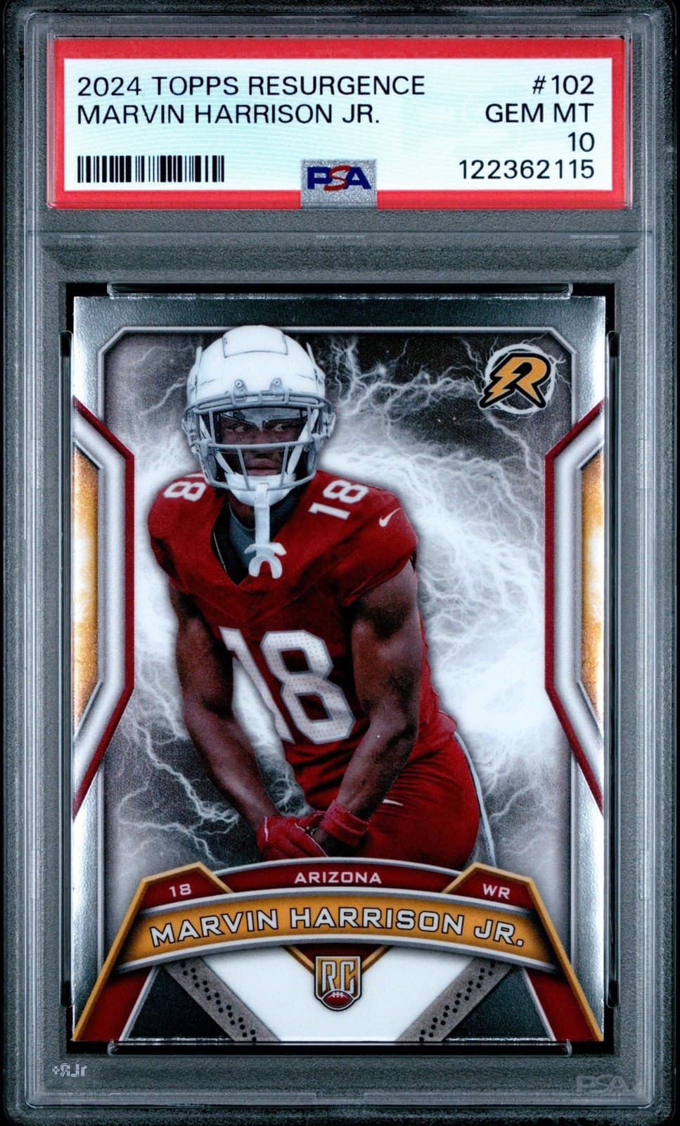 2024 Topps Resurgence - Marvin Harrison Jr. (RC) #102. PSA 10 GEM MINT. Pop 12!