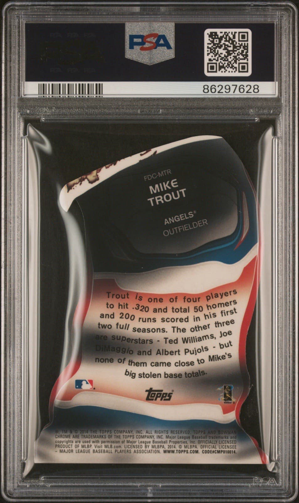 2014 Bowman Chrome Fire Die-Cut Refractors #MTR Mike Trout MINT PSA 9 Mint