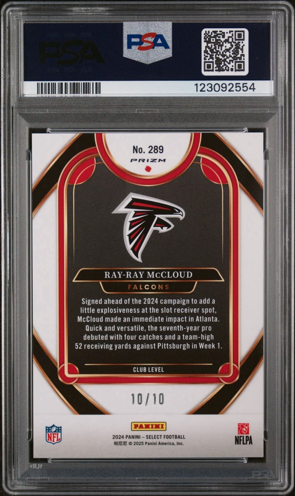 2024 Panini Select - Club Level Ray-Ray McCloud Gold Prizm 10/10. PSA 10. Pop 1! thumbnail 2