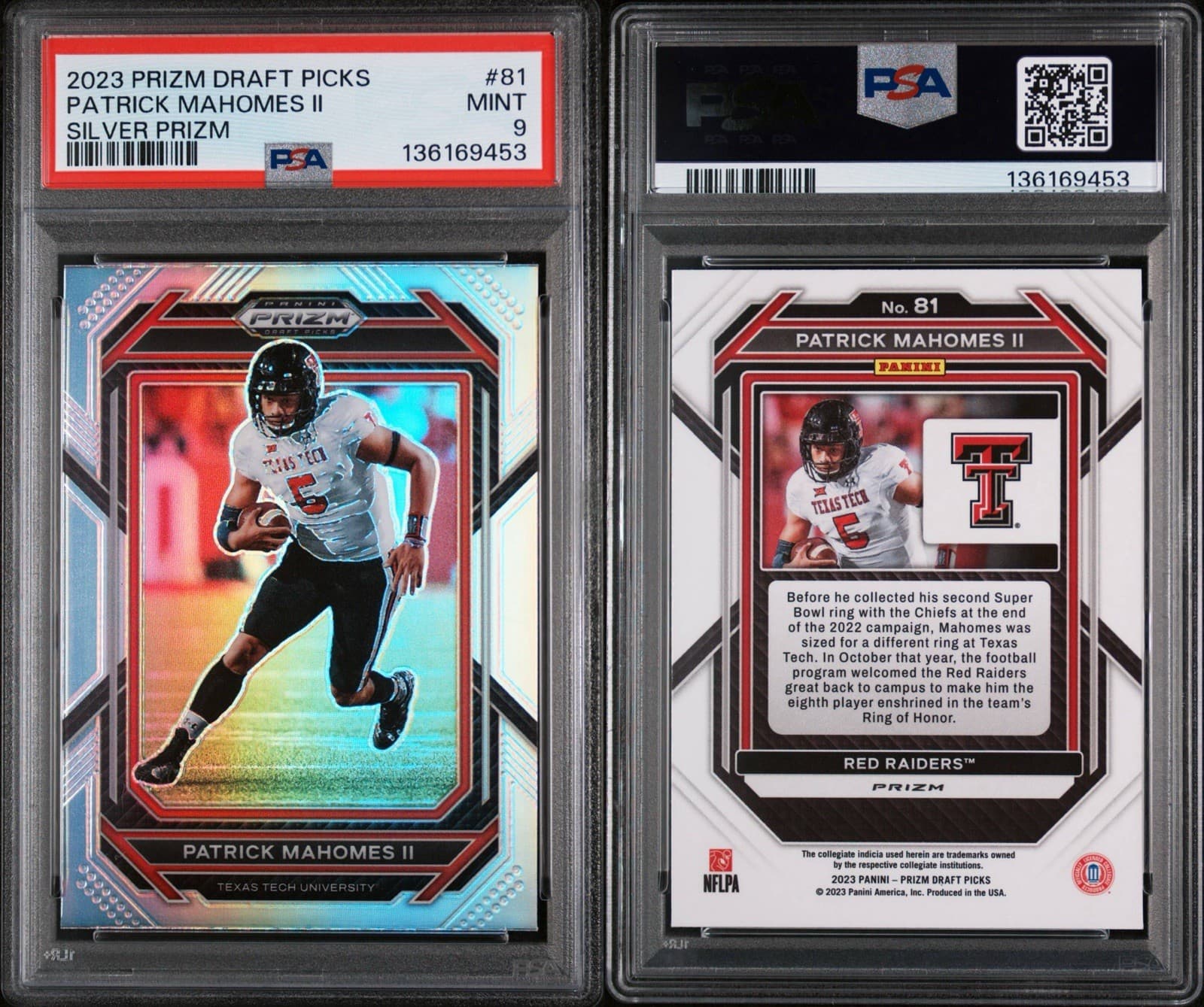 2023 Prizm Draft Picks - Patrick Mahomes #81 Silver Prizm. PSA 9 MINT