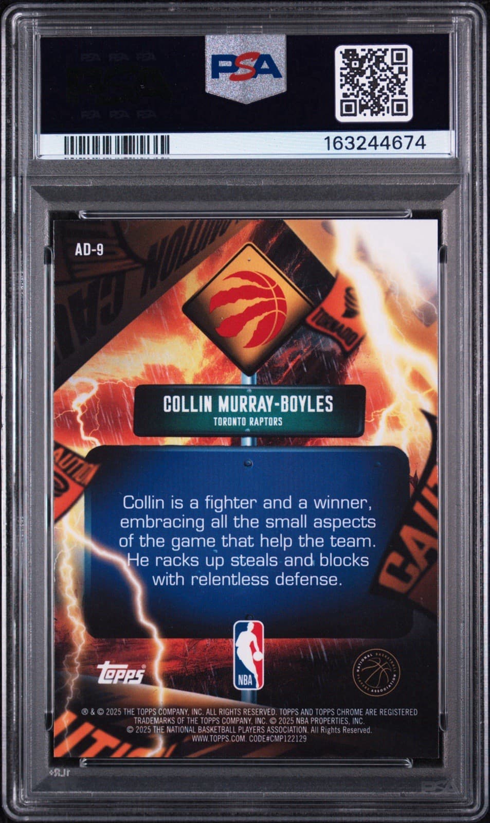 2025 Topps Chrome Collin Murray-Boyles (RC) #AD-9 - ADVISORY (CASE HIT) . PSA 10