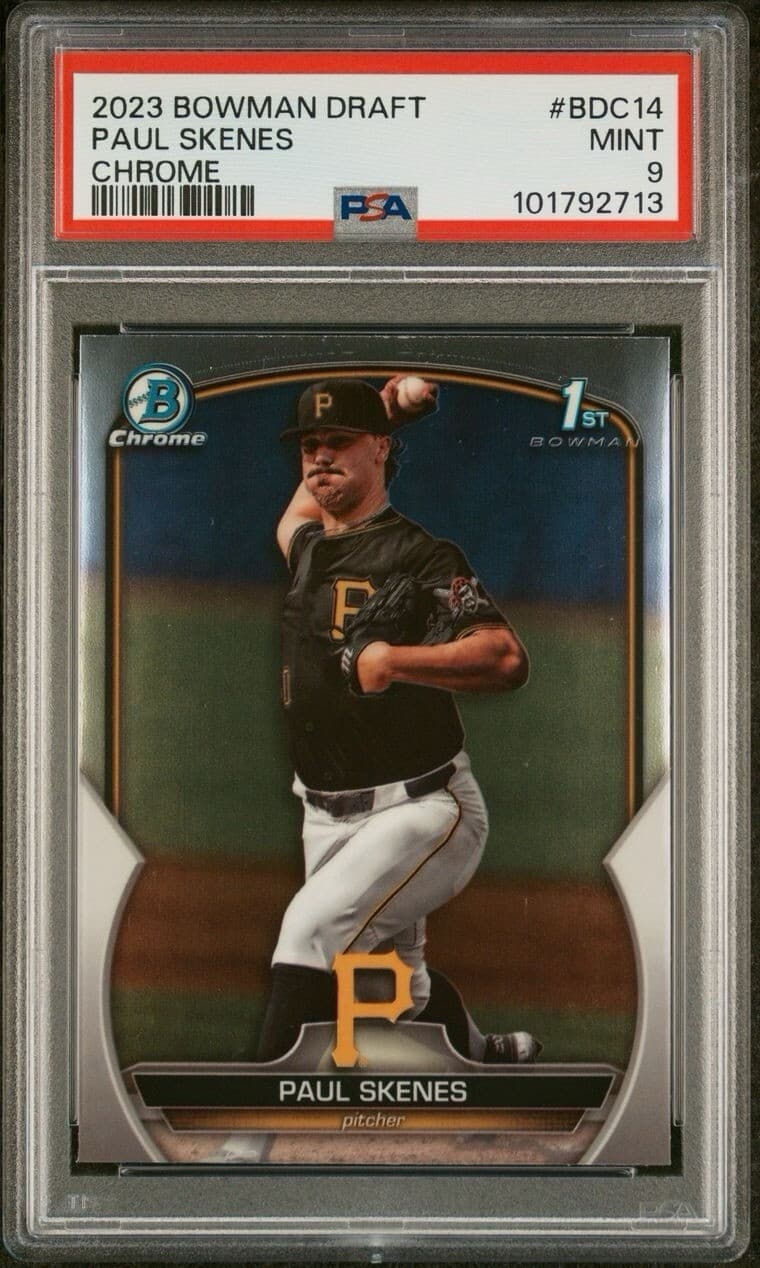 2023 Bowman Draft - Chrome #BDC-14 Paul Skenes (RC). PSA 9.