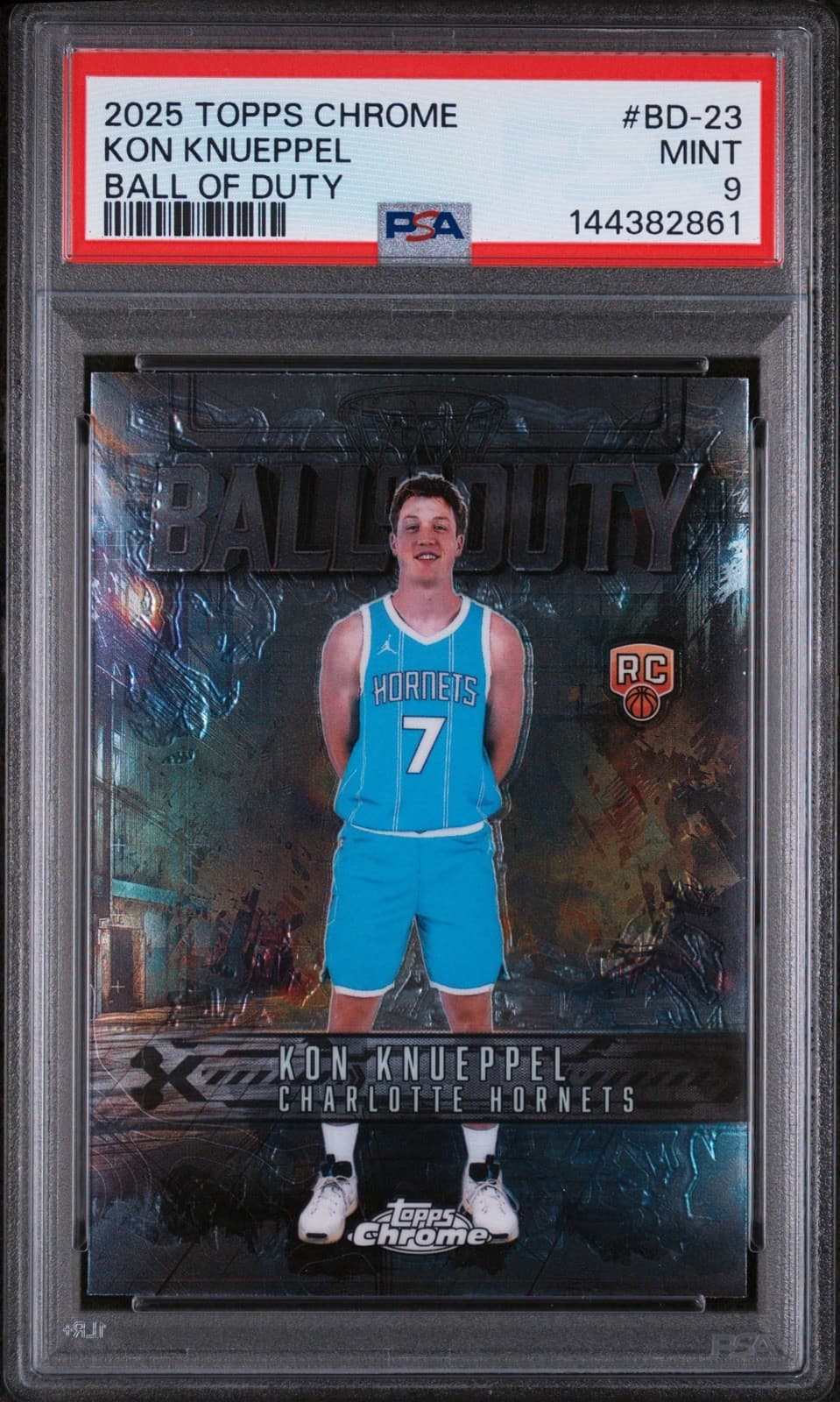 2025-26 Topps Chrome - Ball of Duty Kon Knueppel #BD-23 (RC). PSA 9 MINT