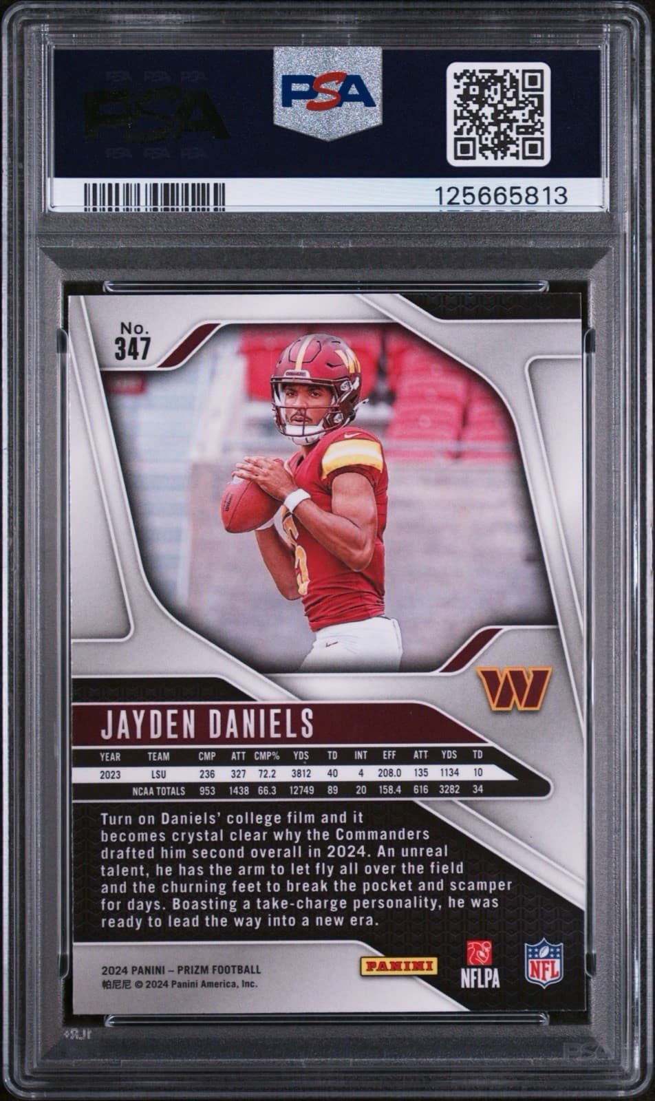 2024 Panini Prizm - Rookies Jayden Daniels #347 (RC). PSA 10 GEM MINT