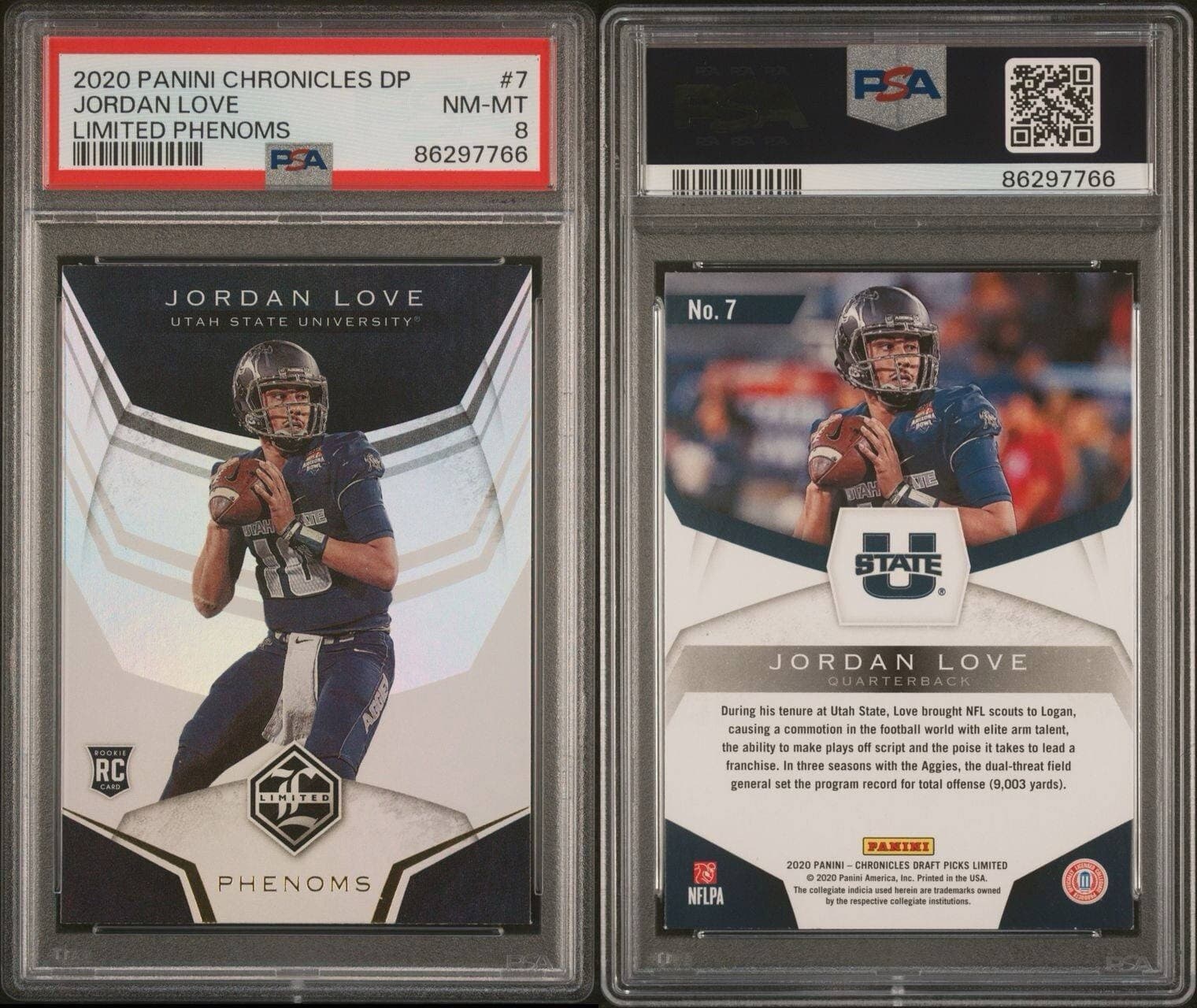 2020 Panini Chronicles Draft Picks - Limited Phenoms #7 Jordan Love (RC) PSA 8