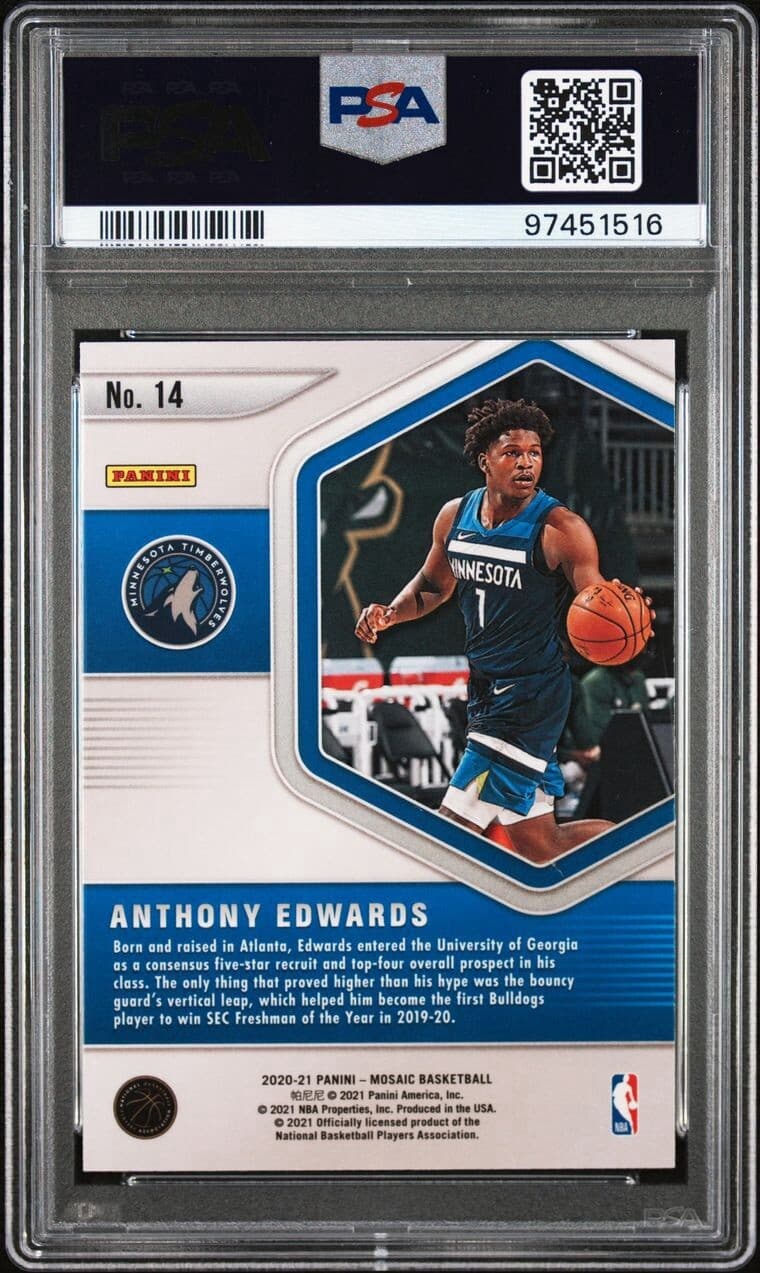 2020 Mosaic Anthony Edwards Blue Chips #14 PSA 9