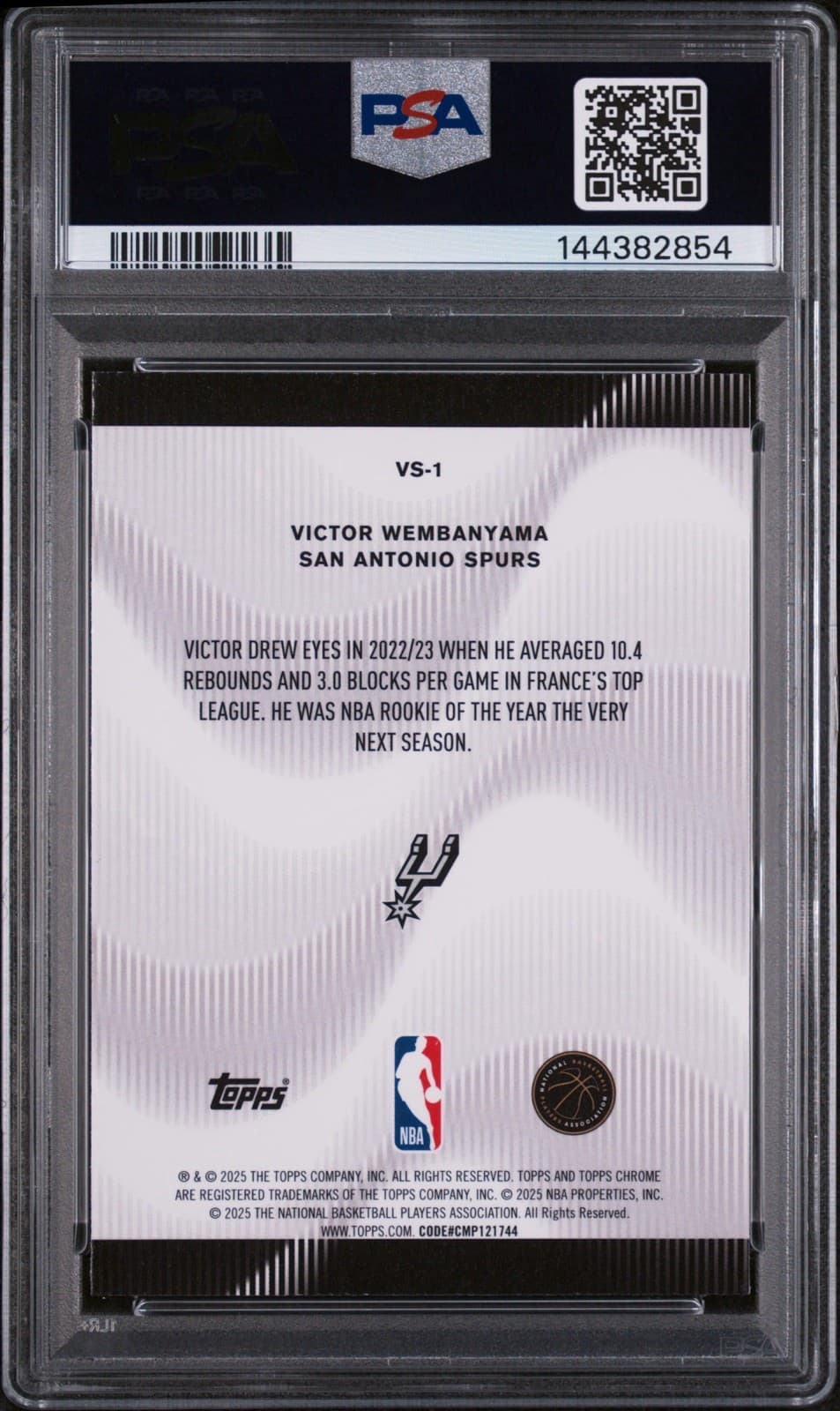 2025-26 Topps Chrome - Voices Victor Wembanyama #VS-1. PSA 9 MINT