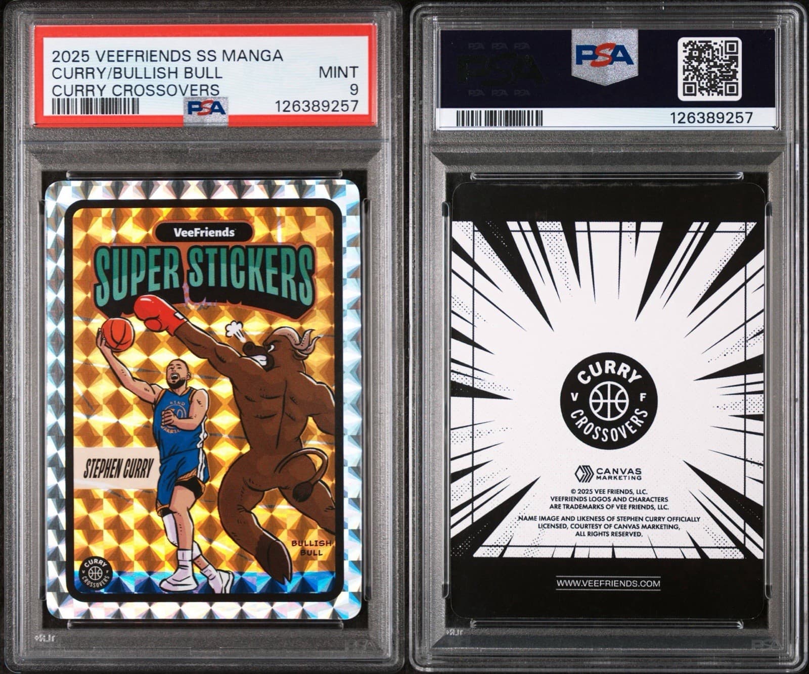 2025 VeeFriends SS Manga Stephen Curry/Bullish Bull - Curry Crossovers. PSA 9 