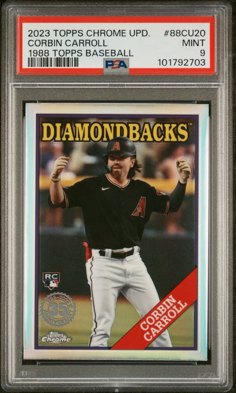 2023 Topps Chrome Update - 1988 Topps Baseball Corbin Carroll #88CU-20. PSA 9.