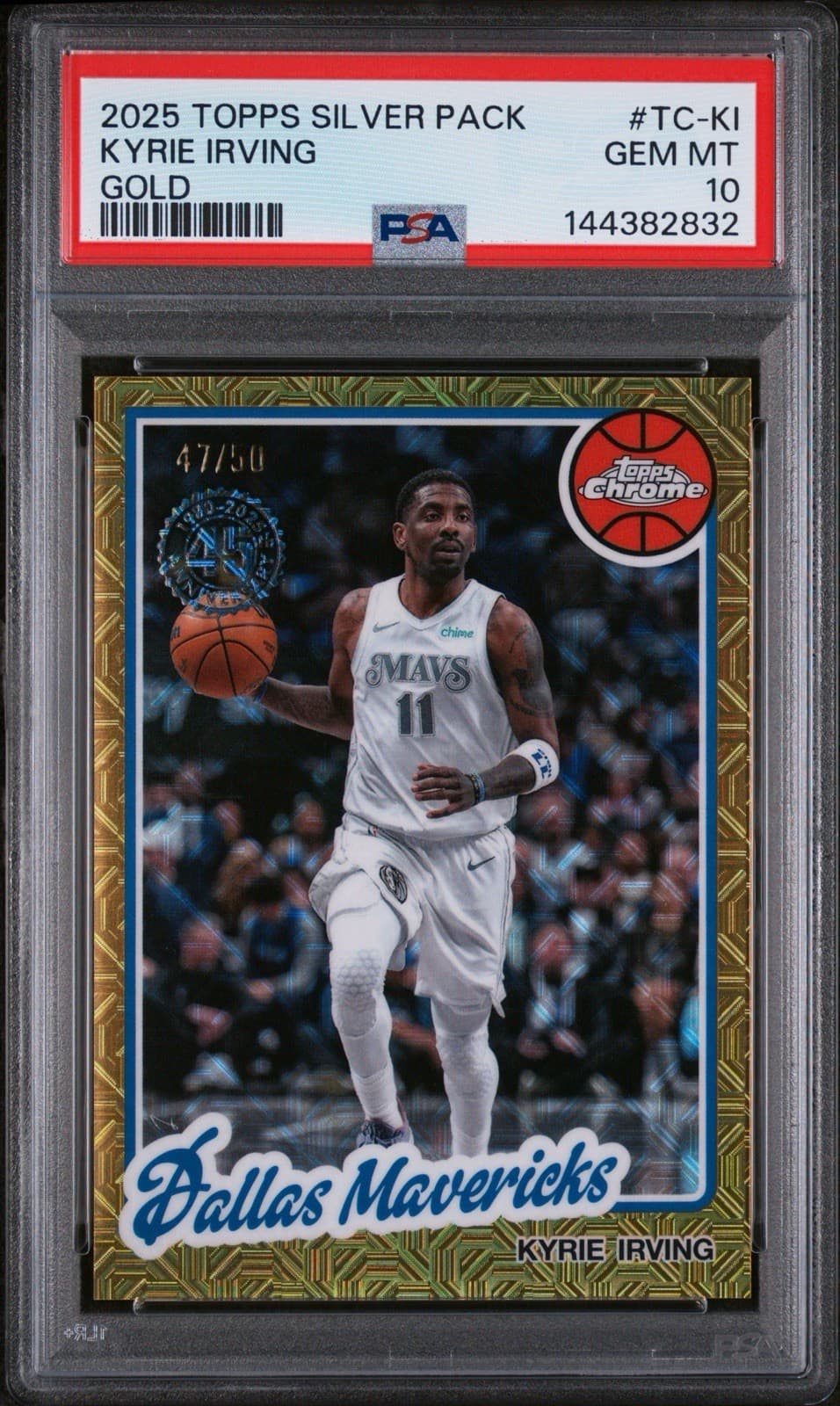 2025 Topps Chrome Kyrie Irving #TC-KI Silver Pack Gold /50. PSA 10 GEM MT. Pop 3