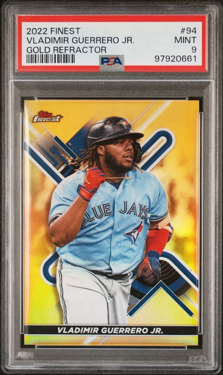 2022 Topps Finest Vladimir Guerrero Jr. #94 Gold Refractor /50 PSA 9