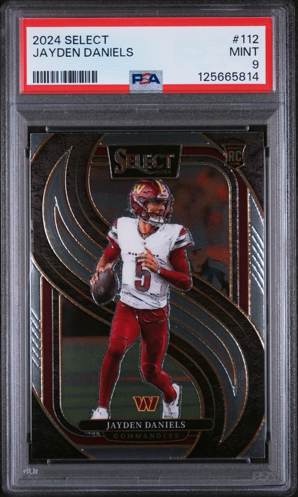 2024 Panini Select - Premier Level Jayden Daniels #112 (RC). PSA 9 Mint