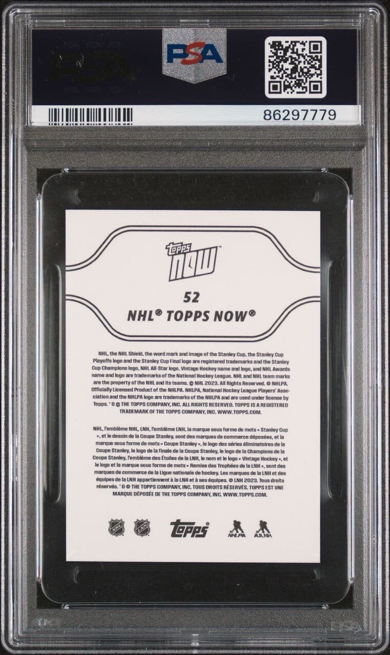 2023 Topps Now NHL Sticker - CONNOR BEDARD #52 PSA-9 Chicago BLACKHAWKS RC thumbnail 2