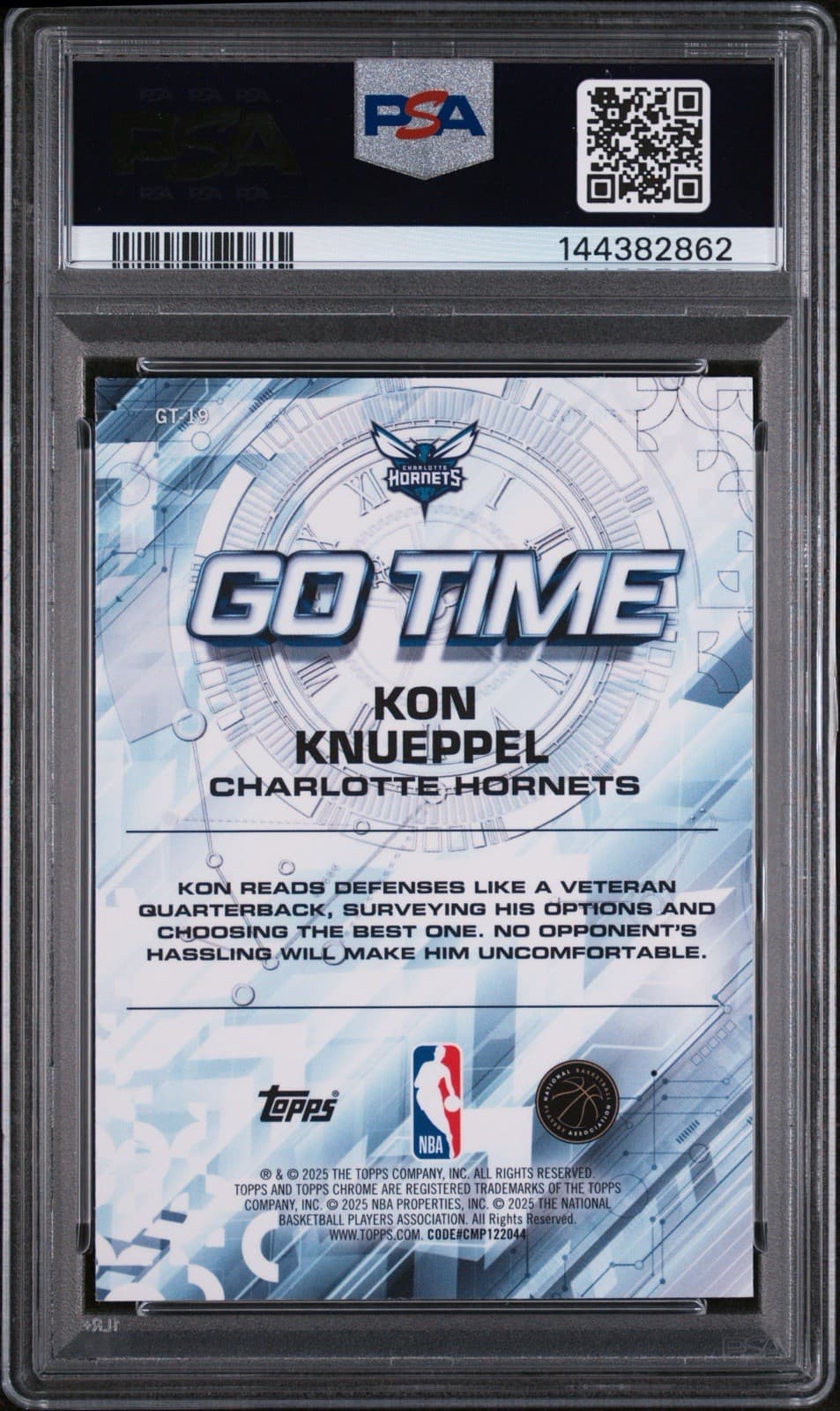 2025-26 Topps Chrome - Go Time Kon Knueppel #GT-19 (RC). PSA 10 GEM MT