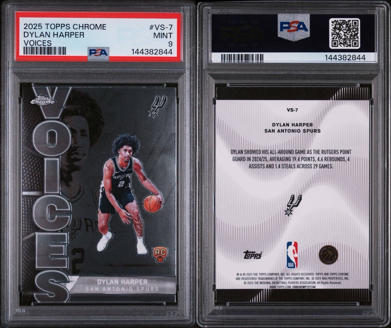 2025-26 Topps Chrome - Voices Dylan Harper #VS-7 (RC). PSA 9 MINT