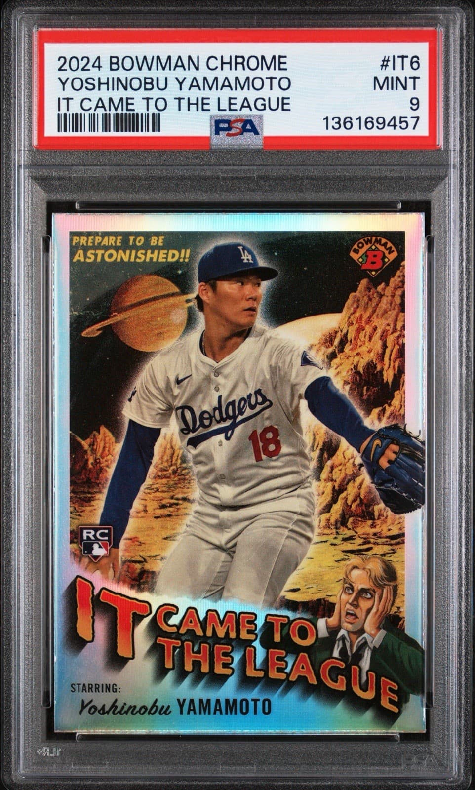 2024 Bowman Chrome It Came To The League #IT6 Yoshinobu Yamamoto. PSA 9 MINT