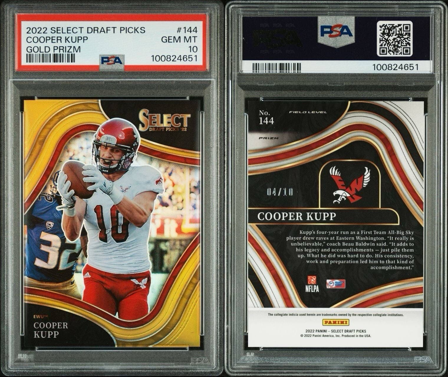 2022 Select Draft Picks Field Level Cooper Kupp. Gold Prizm 4/10. PSA 10. Pop 1!