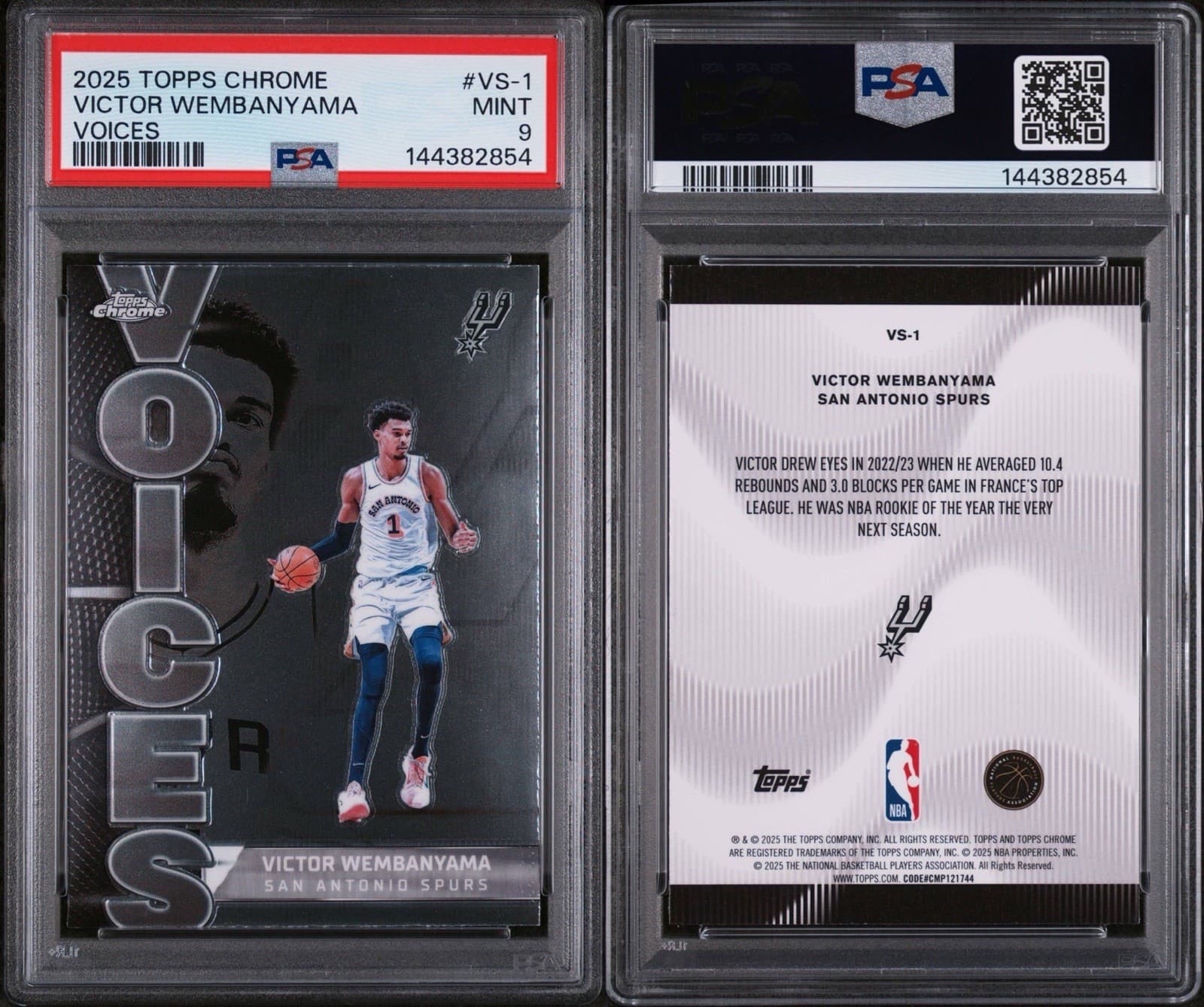 2025-26 Topps Chrome - Voices Victor Wembanyama #VS-1. PSA 9 MINT