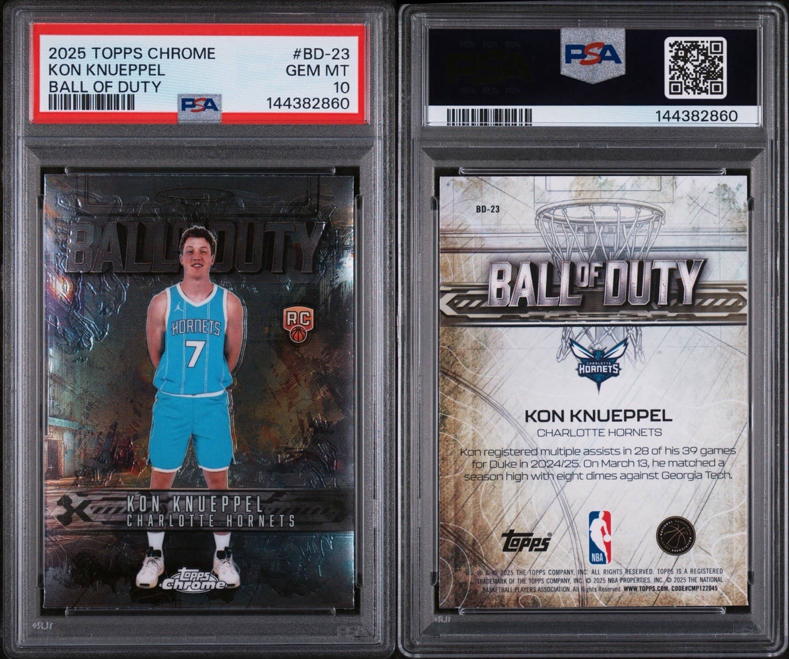 2025-26 Topps Chrome - Ball of Duty Kon Knueppel #BD-23 (RC). PSA 10 GEM MT