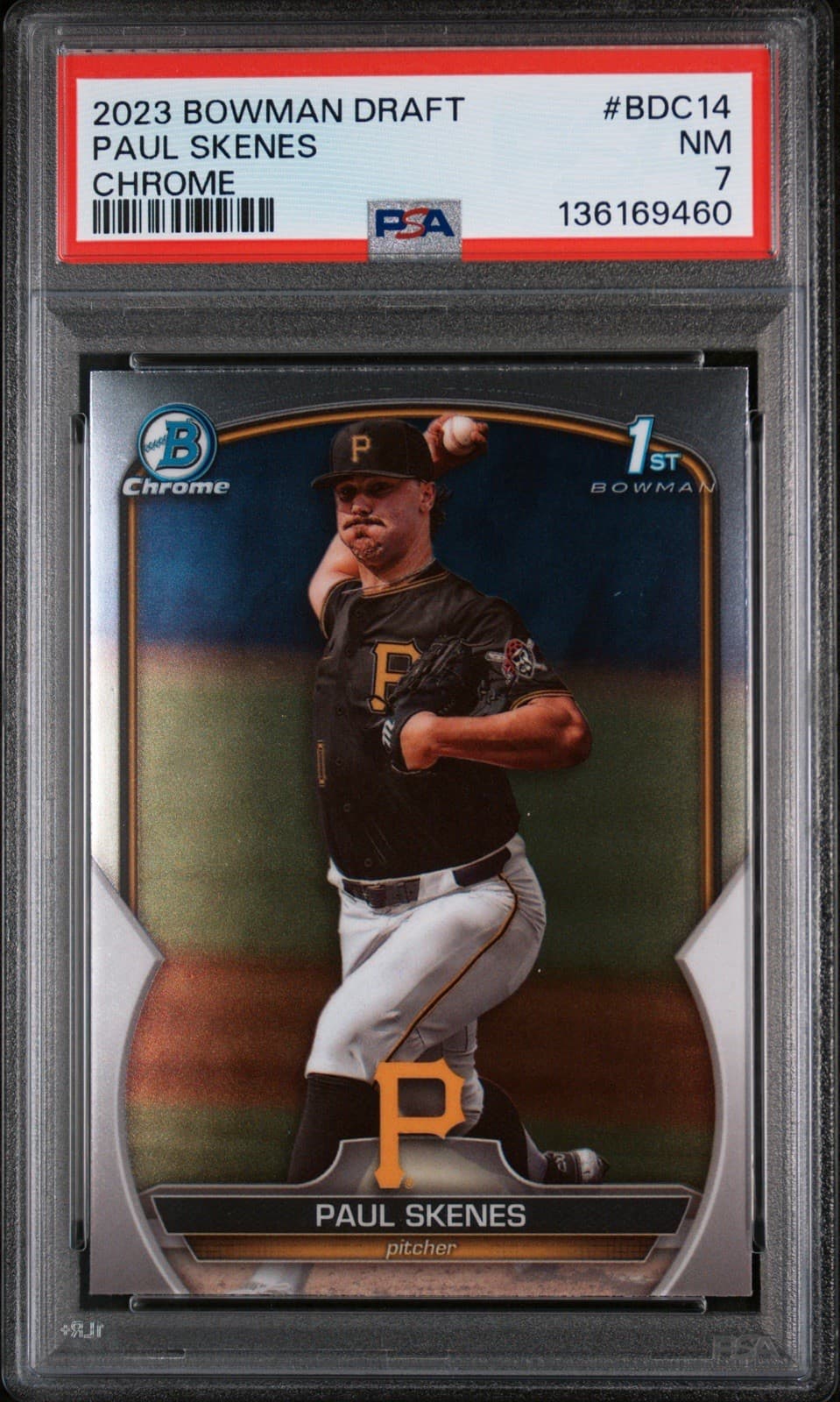 2023 Bowman Draft - Chrome Paul Skenes #BDC-14 (RC). PSA 7 NM
