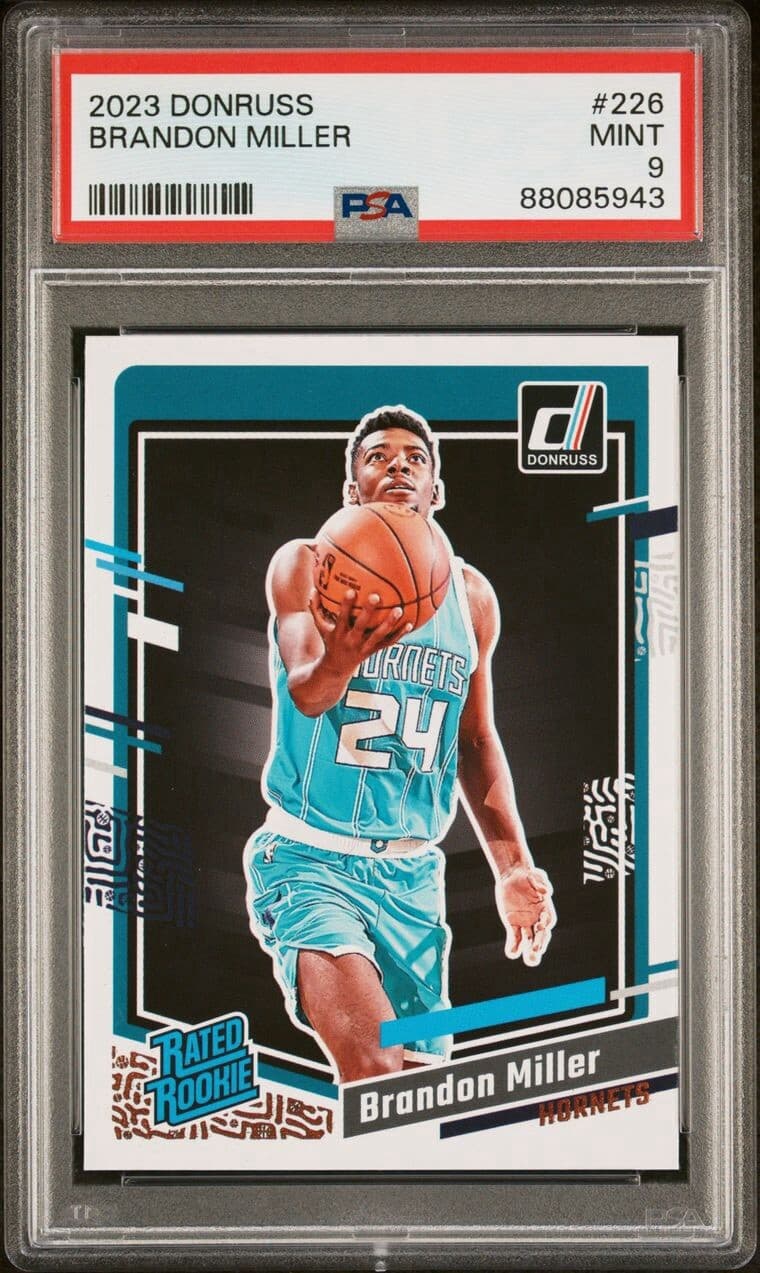 2023-24 Panini Donruss - Rated Rookie #226 Brandon Miller (RC). PSA 9.