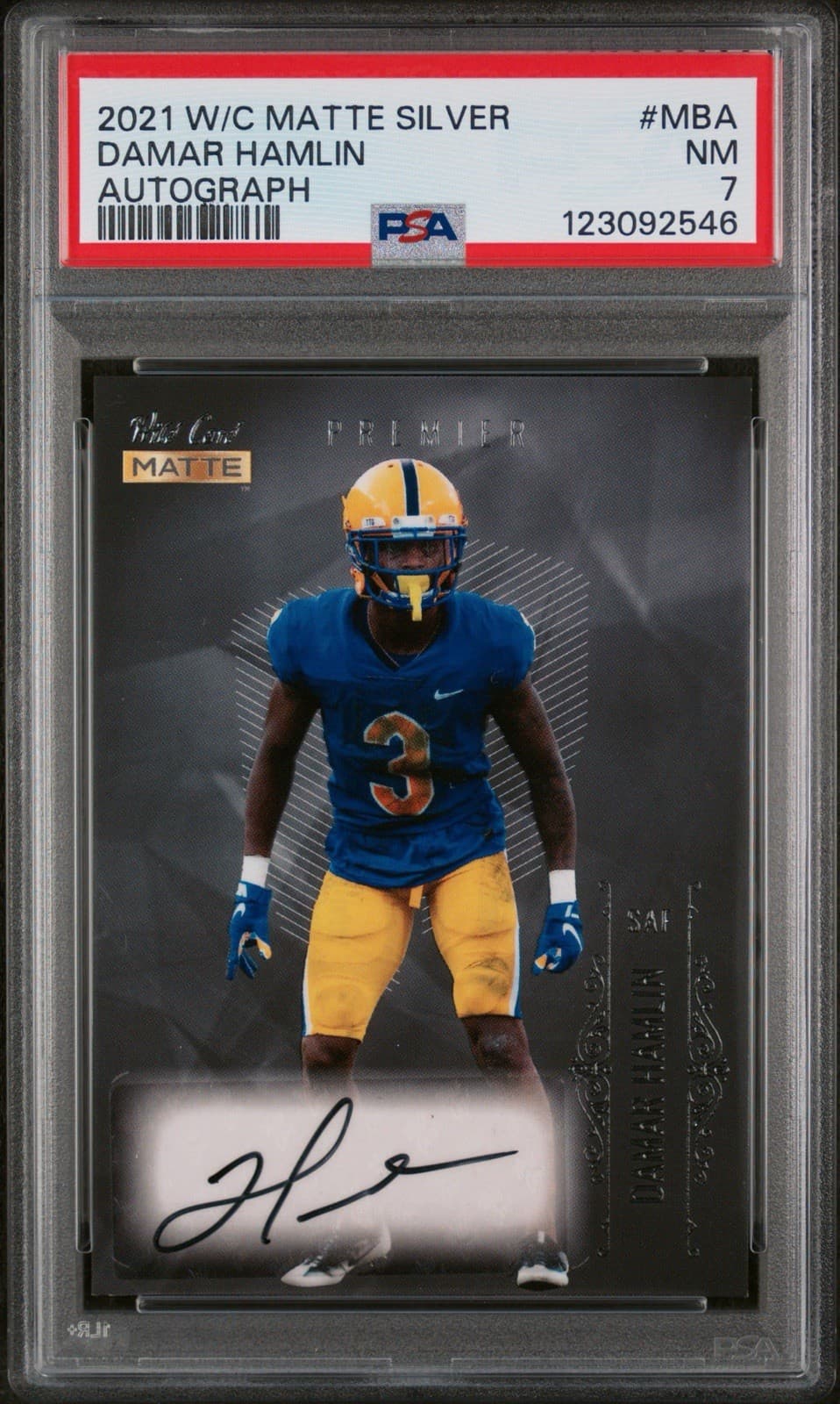 2021 Wild Card Matte Silver - Damar Hamlin Autograph. PSA 7 NM