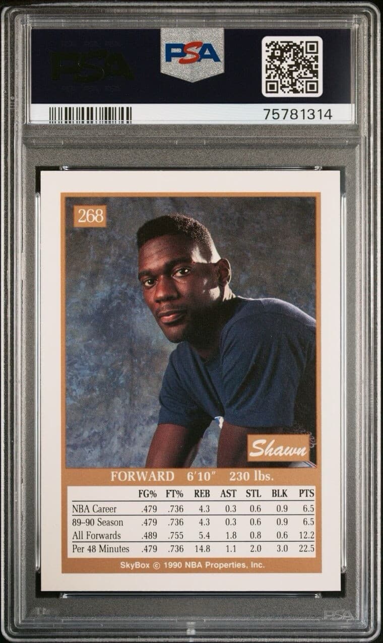 1990 Skybox #268 Shawn Kemp Seattle Supersonics RC Rookie PSA 6 EX-MT