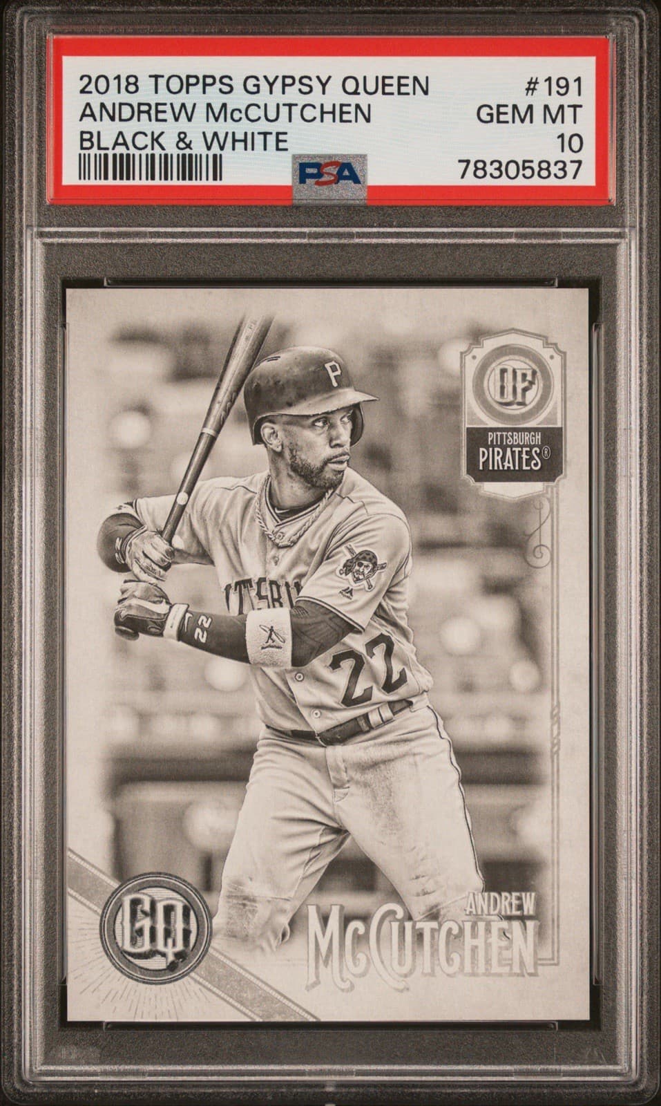 2018 Topps Gypsy Queen - Andrew McCutchen Black & White /50 #191. PSA 10. Pop 1!