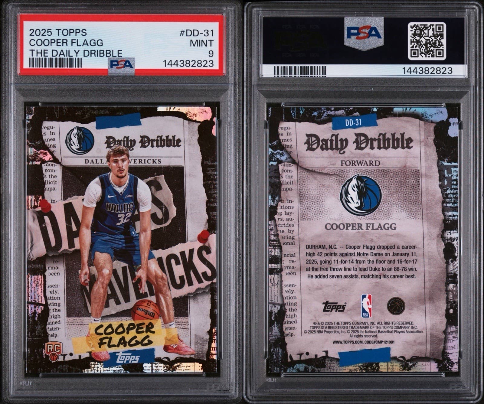 2025-26 Topps - The Daily Dribble Cooper Flagg #DD-31 (RC). PSA 9 MINT