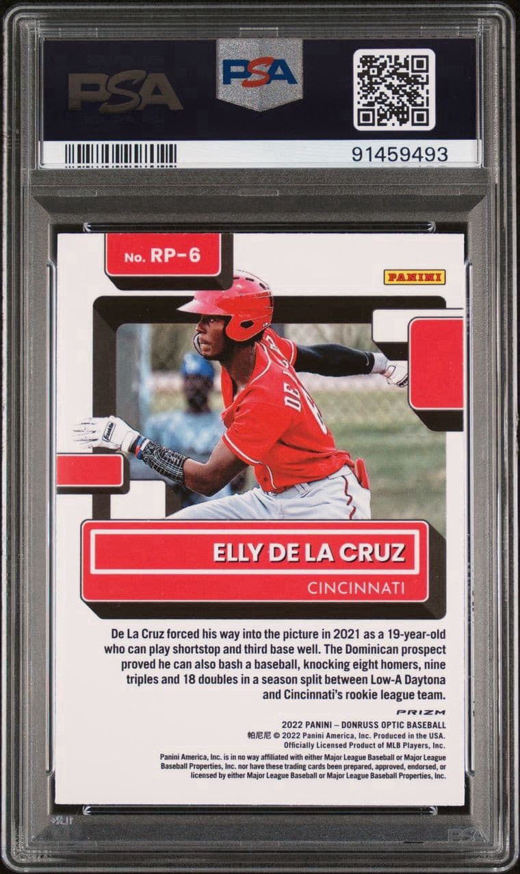 2022 Donruss Optic - Rated Prospect Holo. Elly De La Cruz (RC). PSA 10. Pop 55!
