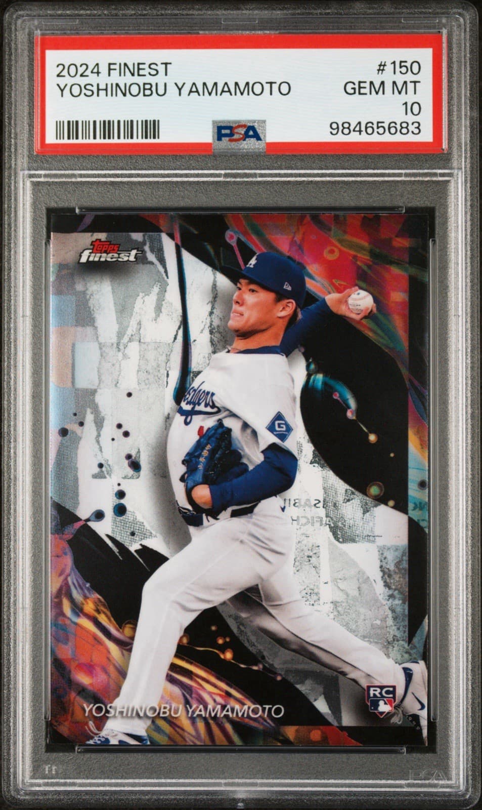 2024 Topps Finest - Yoshinobu Yamamoto (RC) #150 Uncommon. PSA 10 GEM MT