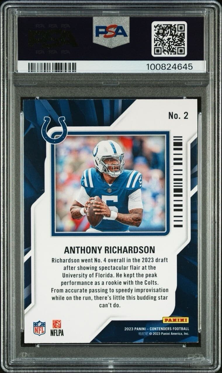 Anthony Richardson 2023 Panini Contenders #2 Rookie of the Year PSA 9
