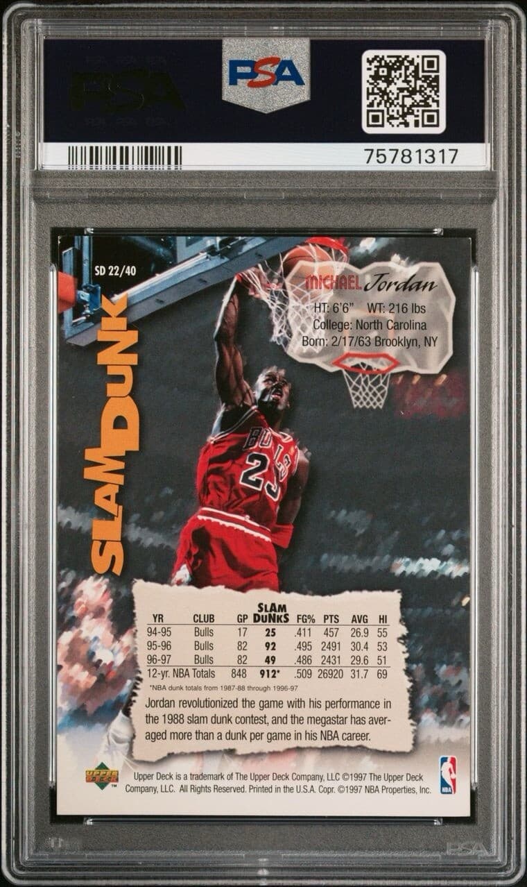 1997-98 Upper Deck Nestle Slam Dunk - #SD 22 Michael Jordan PSA 5