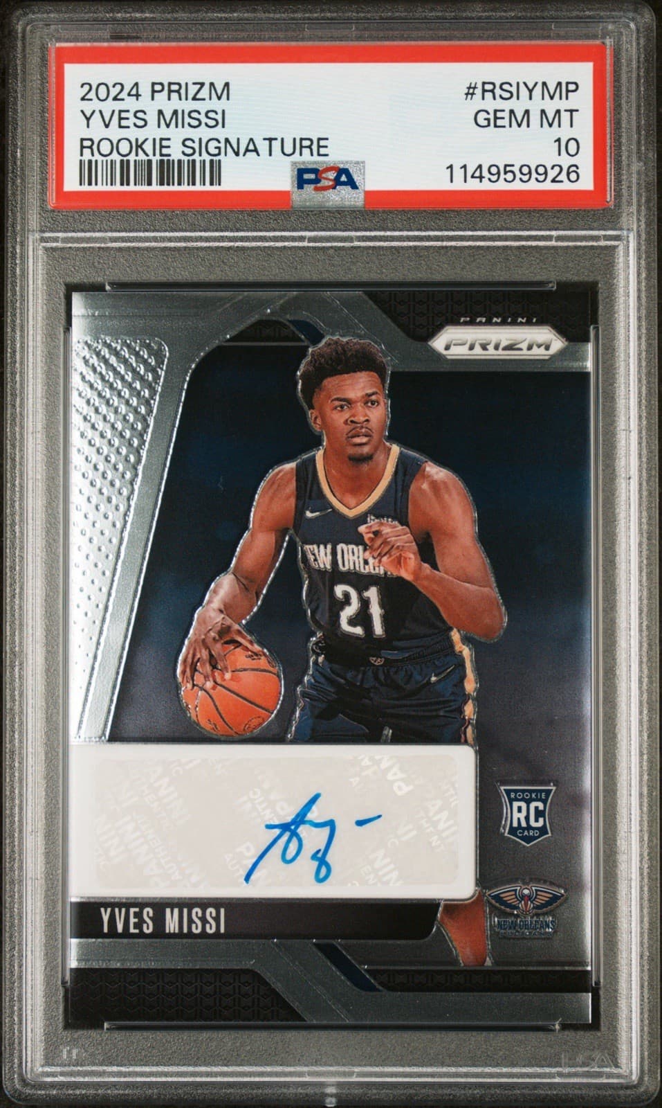 2024 PANINI PRIZM ROOKIE SIGNATURE -  YVES MISSI (RC) #RSIYMP. PSA 10 GEM. Pop 5