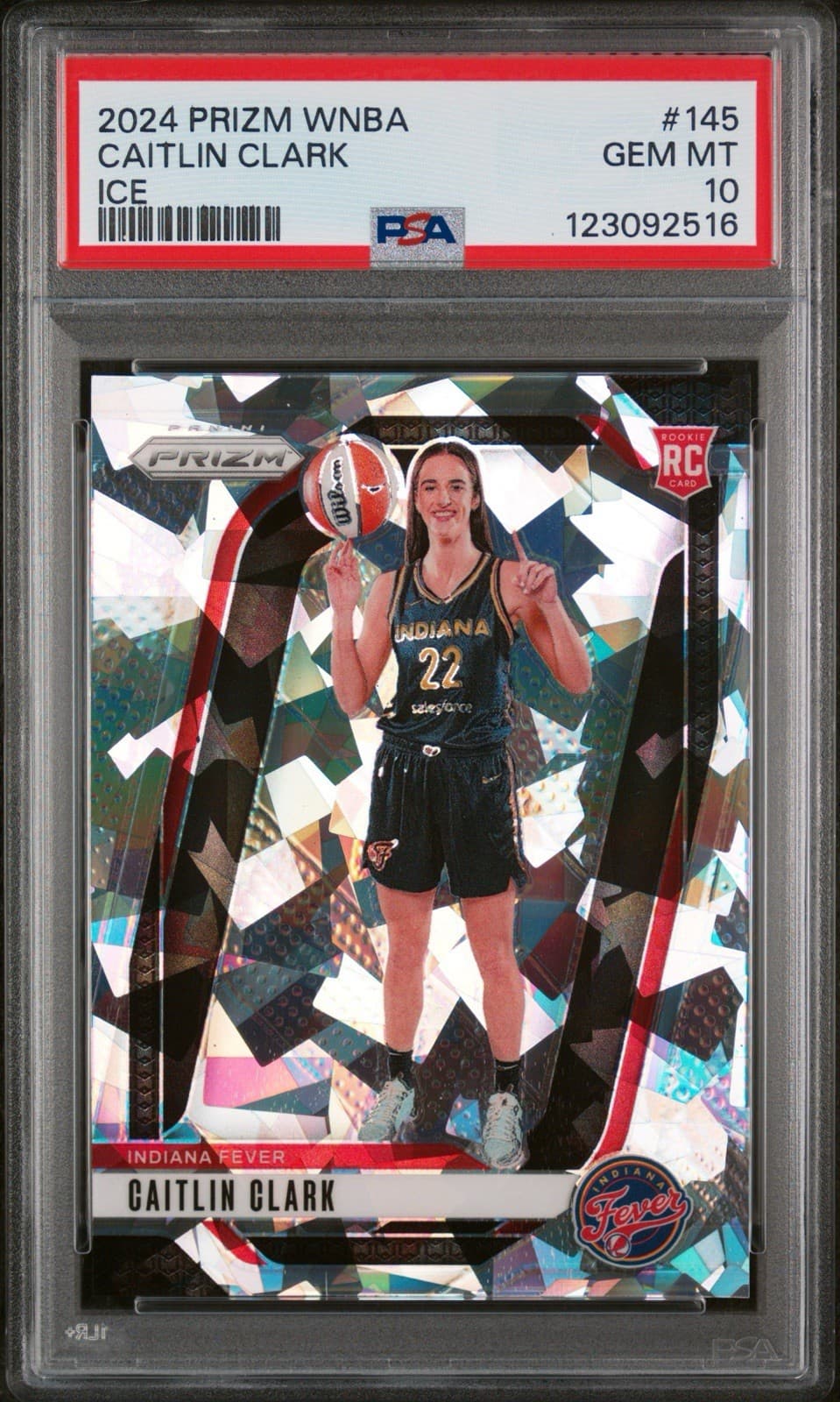 2024 Panini Prizm WNBA - Caitlin Clark #145 Ice (RC). PSA 10 GEM MT