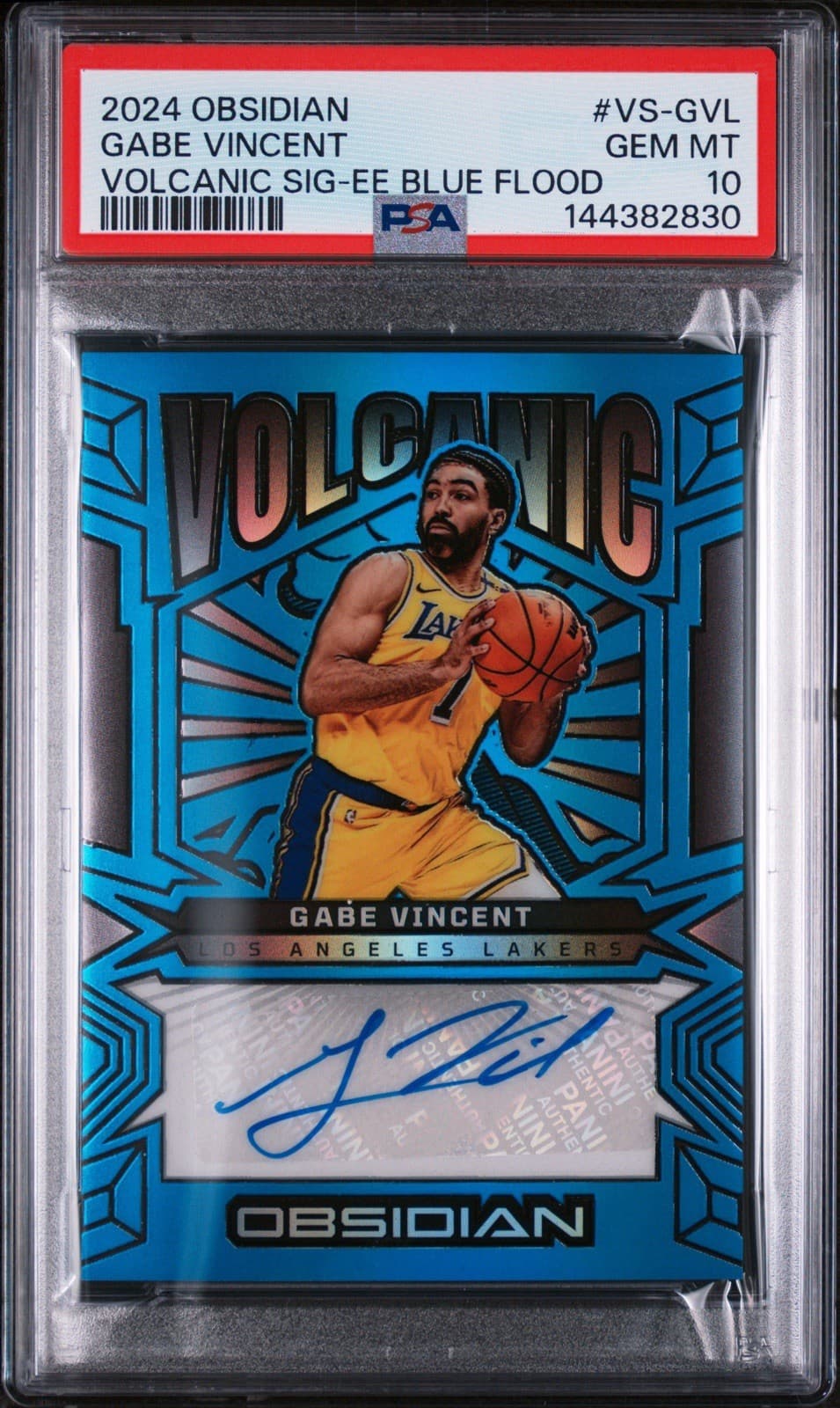 2024 Obsidian Gabe Vincent Volcanic Signatures EE Blue Flood /30. PSA 10. Pop 1!