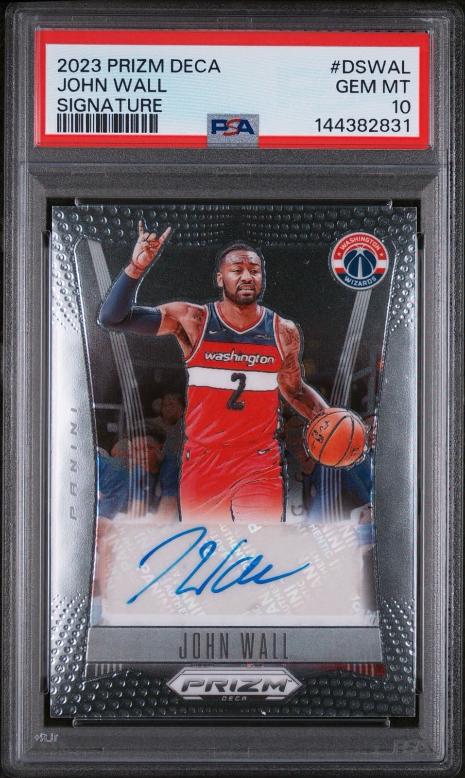 2023 PANINI PRIZM DECA JOHN WALL SIGNATURES #DS-WAL. PSA 10 GEM MT. Pop 4