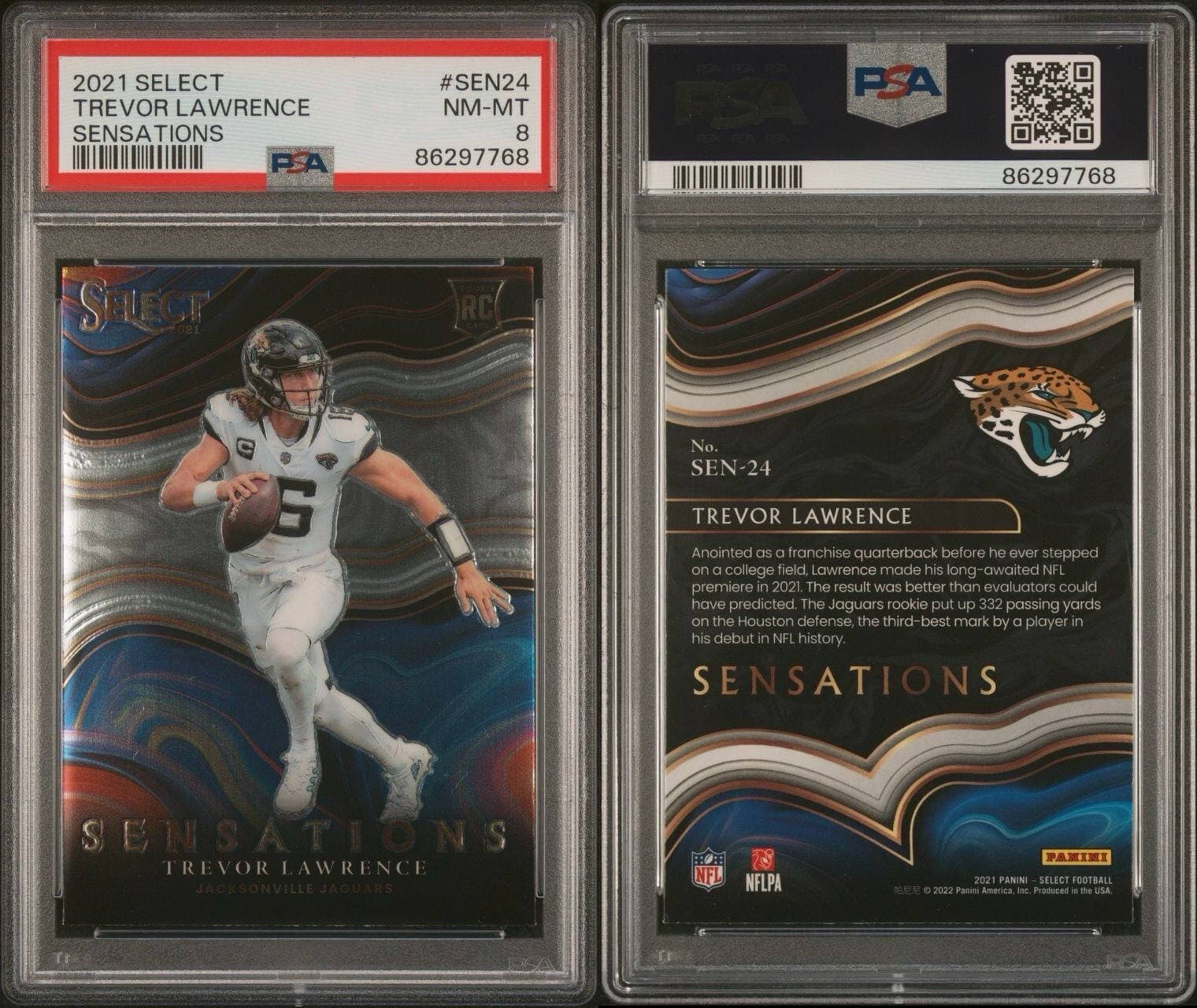 2021 Select Trevor Lawrence sensations #SEN24 PSA 8 