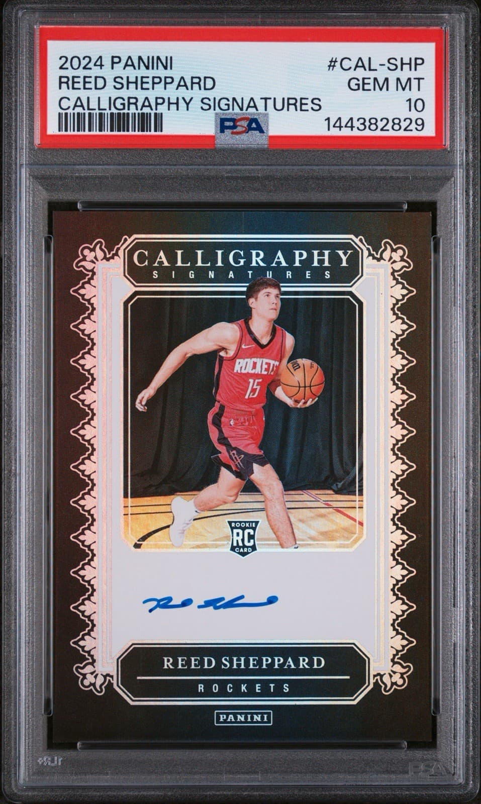 2024 Panini Silhouette Calligraphy Signatures Reed Sheppard (RC) CAL-SHP. PSA 10