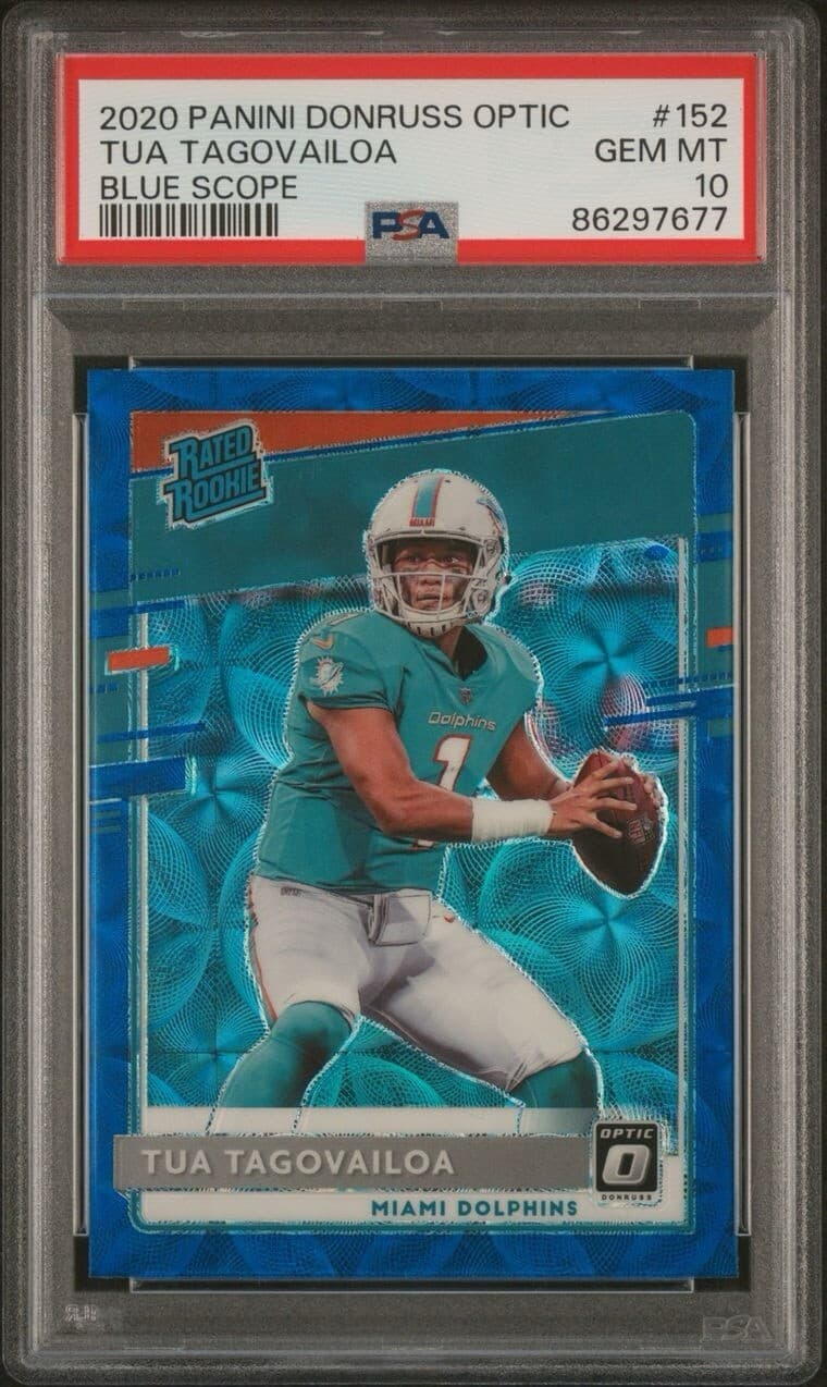 Tua Tagovailoa 2020 Panini Donruss Optic Rated Rookie #152 Blue Scope PSA 10 Gem