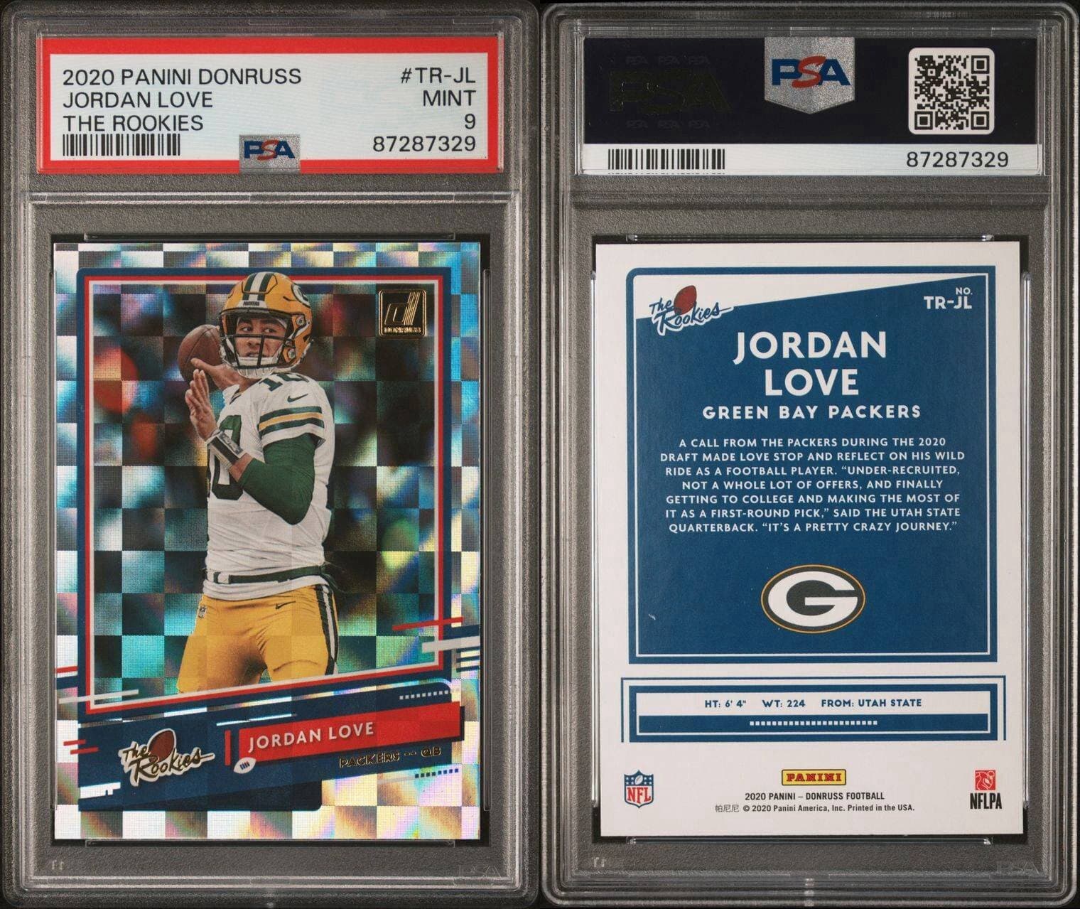 2020 Panini Donruss - The Rookies #TR-JL Jordan Love RC PSA 9